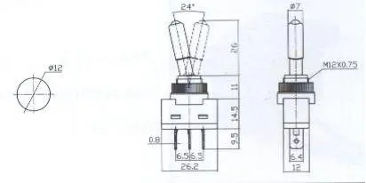 LED тумблер, Автомобиль Переключатель 20A dc12v, красный/зеленый