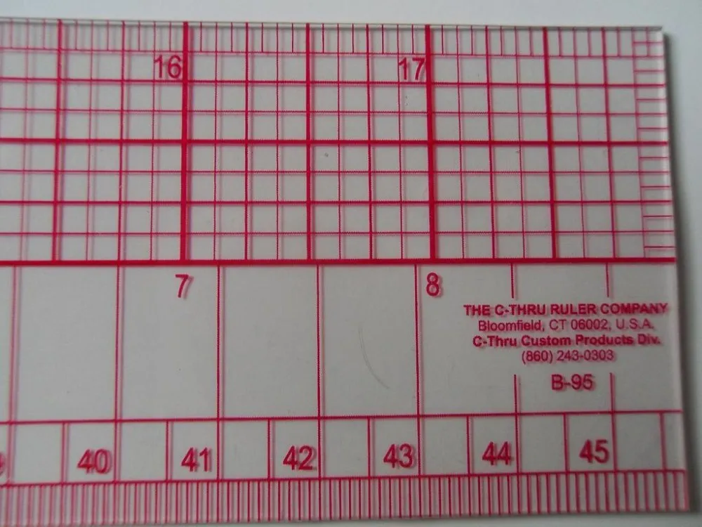 Дюйм/метрическая линейка одежды делая ноги 45 см B-95 линейка портного высокого качества Швейные Ноги Малый размер измерения Сделано в США