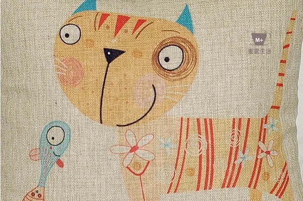 Mr. Лежанка для котиков, мультяшная кошка, льняная наволочка для подушки, наволочка, автомобильные офисные подушки, домашняя декоративная подушка для дивана