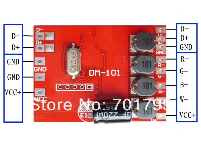 DM-101; 4 канала RGBW DMX, пост. Ток декодер, DC12-24V вход переменного тока, 300ma* 4 канальный выход