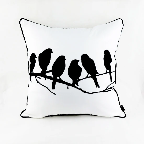 1"* 18" almofadas Decorativas декоративные черные и белые птицы печати Бросок Чехлы наволочка для постельных принадлежностей диван Свадебные подарки