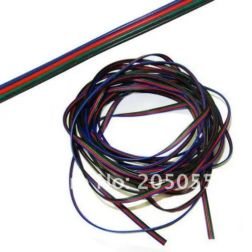 5M 4 pins LED RGB cable wire extension cord LED extension cable for 5050/3528 LED RGB light Strip RGB Stripe Connect Cable 