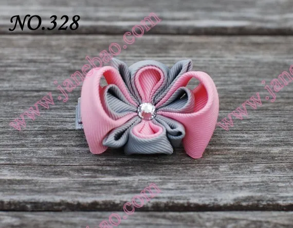 Новые 280 шт. " два слоя Kanzashi цветок заколки моды девушка Bow заколки