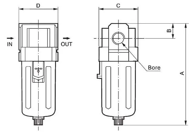 Серия SMC G1/4 ''воздушный фильтр 1.0MPA Максимальное давление 10BAR модель AF3000-02 1500L/Минимальный расход 10 шт. в лоте