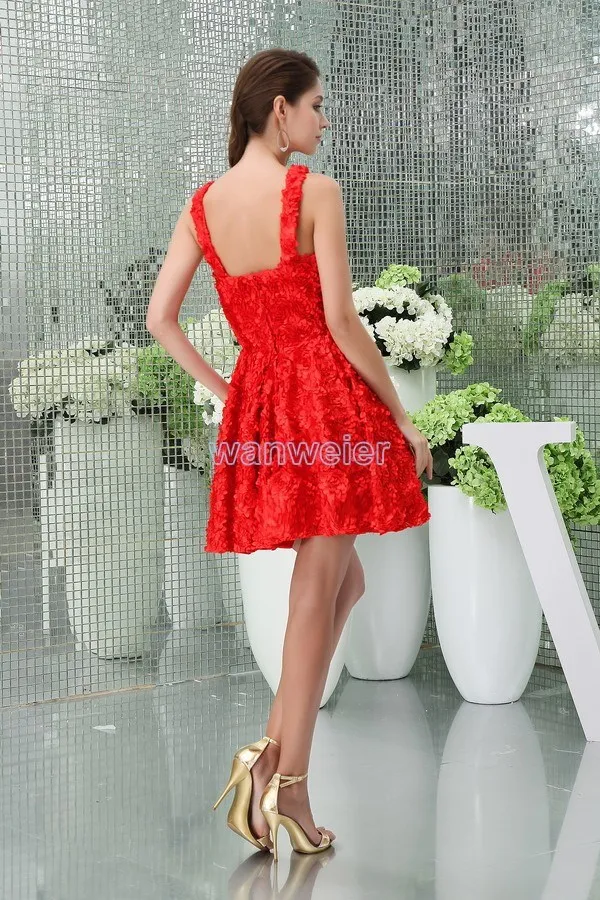Vestido de noiva вечерние дизайн короткие красные сексуальные v-образным вырезом плюс цветы женские формальные v-образным вырезом платье подружки невесты
