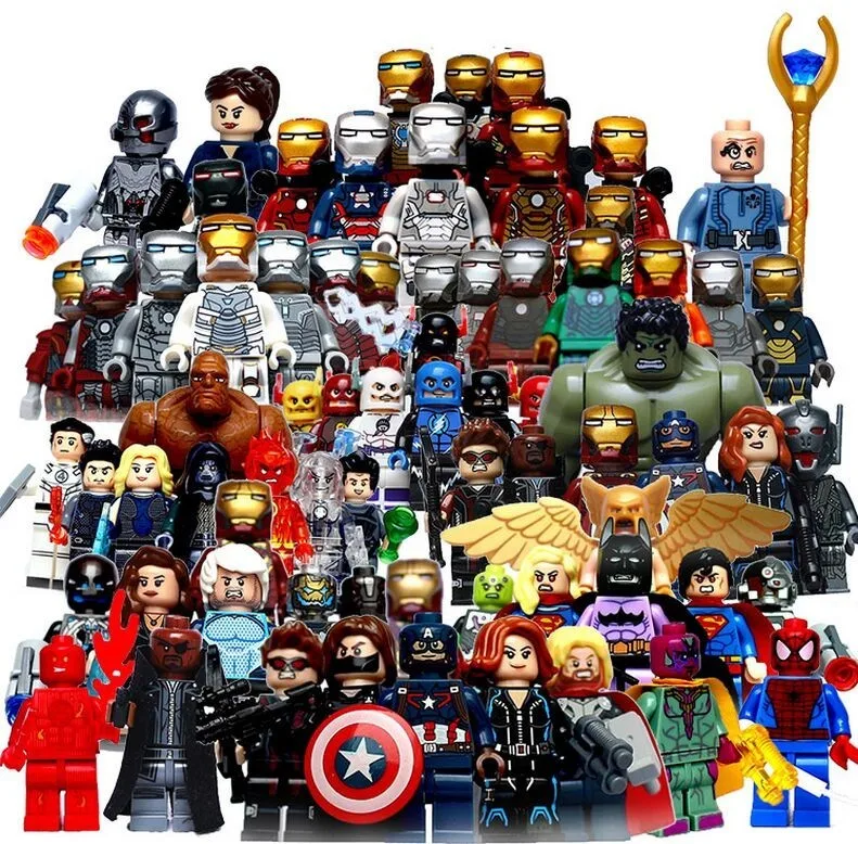 

S cards Full Marvel Super Hero Avengers Spider-Man Batman Iron Man Hulk Building Blocks set With 30pcs/set