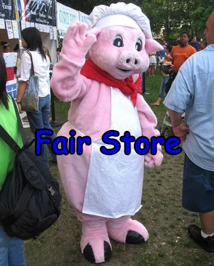 Профессиональный розовый свинья шеф-повара талисман костюмы на Хэллоуин и Рождество День рождения костюм платье EMS отправка SW166