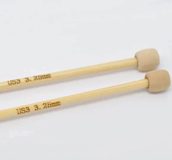 1 пара 23 см бамбуковых спиц SP для вязания (размер США 3/3 25 мм)|needles knitting|knitting bamboo