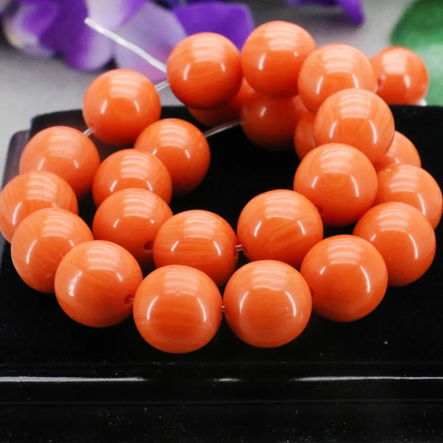 Бусины с имитацией оранжевого камня 14 мм украшения пчелиным воском круглые