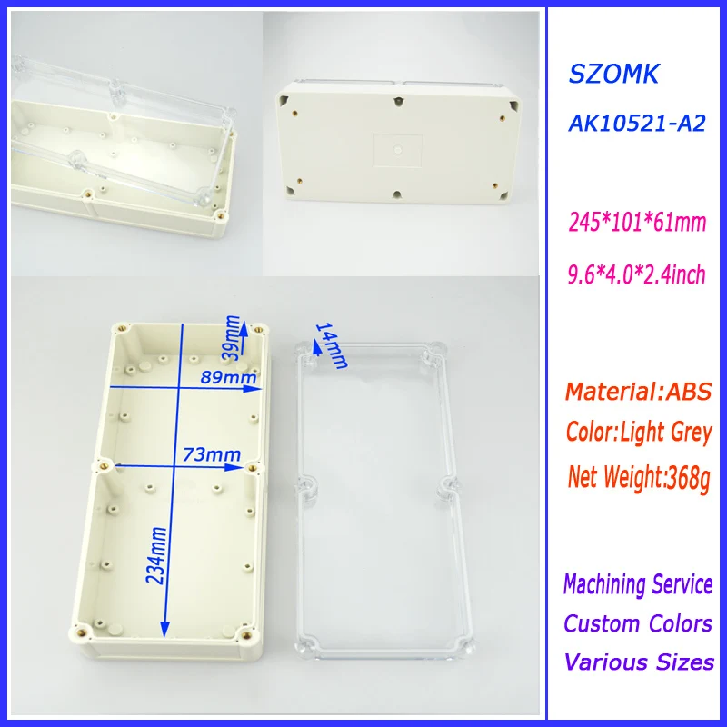 Новый diy Электронный Китай рынок box проекта Корпус 245*101*61 мм корпус для электроники IP 68 случае