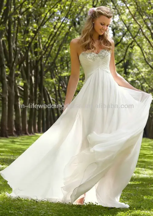 flowing dresses for beach wedding
