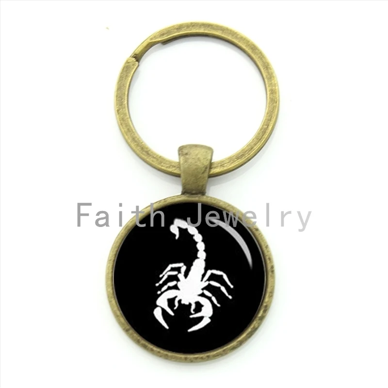 Antique Bronze TAFREE Скорпион силуэт брелок модный уникальный брелок ручной работы подвески с автомобилем лучший подарок мужские ювелирные изделия KC400 - Цвет: Antique Bronze