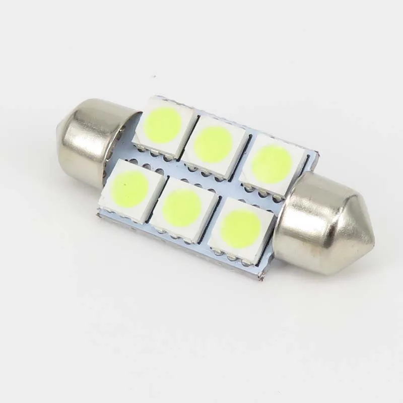 100 шт. 36 мм 5050 6smd Белый Micro Генеральный салона гирлянда светодиодная Лампочки лампа DC12V