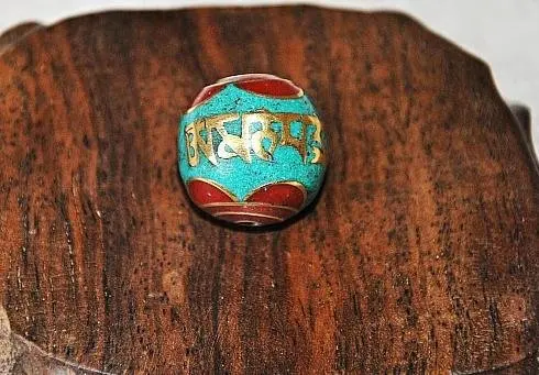 DIY Свободные Бусины nbb263 Непал металла латунь свободные Бусины, шесть слов притчи, 25 мм, Шарм Подвески