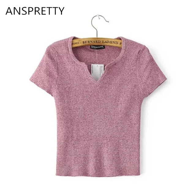 Anspretty одежда Для женщин трикотажный кроп топ на бретелях маленькой живой