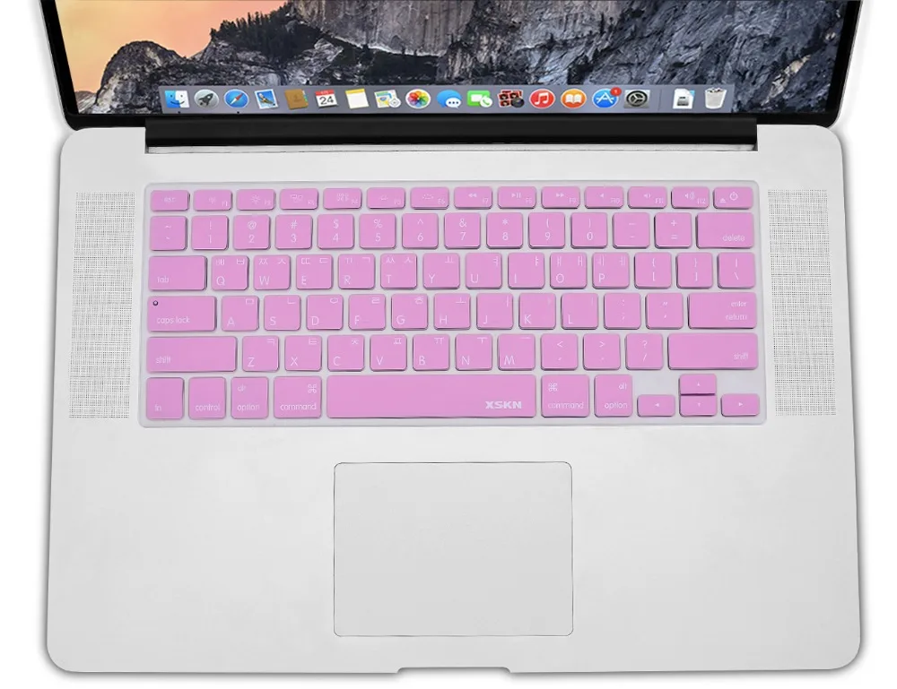 Чехол для клавиатуры XSKN в Корейском стиле Macbook Air Pro Retina 13 15 розовый Силиконовый