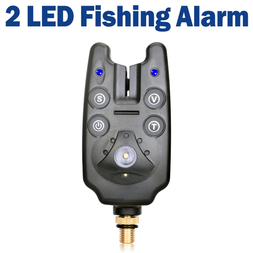 

2 LED Fishing Bite Alarm with Light Indicator Adjustable Tone Volume Water Resistant for Fishing Rod Assistant Equipment