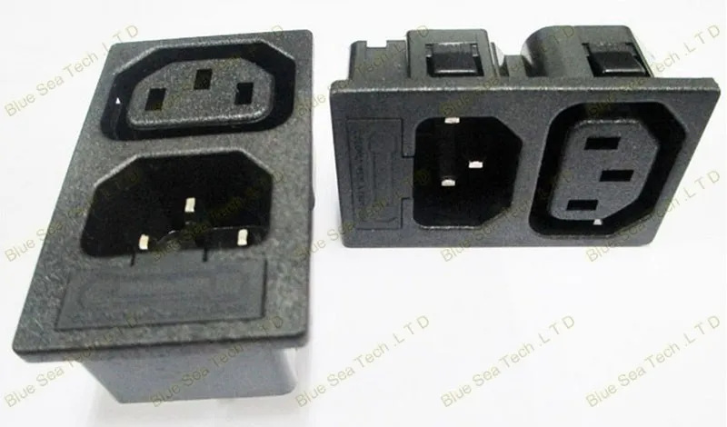2 шт. 10A 250 V 3Pin разъем питания переменного тока/вилка с fush держатель, IEC320-C13/C14 UPS/гнездо PDU ccc, ce, бесплатная доставка