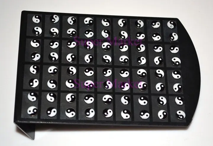 Дизайн stianless Сталь Yinyang Серьга Стад nail144pcs/lot с дисплеем настраиваемый Мода Сережка Драгоценности нефть логотипы Лидер продаж