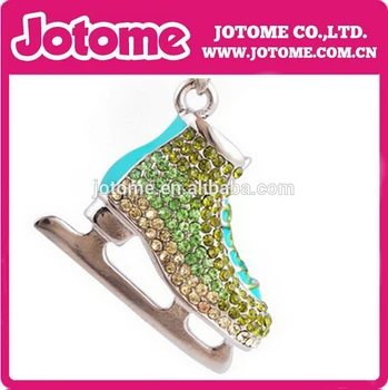 

Ice Skate shape Gift Rhinestone Charm Pendant for Girls