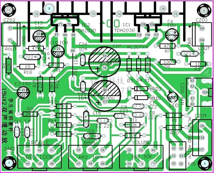 Кабельный тестер кабеля 8 шт. Hi-Fi TDA2030A Усилитель Kit DIY 2,0 плата усилителя 2*15 Вт/совместим с LM1875