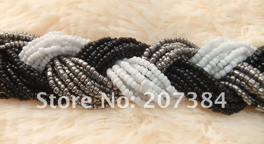 CirGen Мода чешского Boho смешивания Цвет Коренастый тонкие бусины цепочка Колосок чокер ошейник нагрудник ожерелье Женщины украшение, AF002