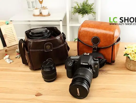 Модные высококачественные искусственная кожа DSLR Камера сумка через плечо для canon 550D 600D 60D 1100D NIKON D90 d7000