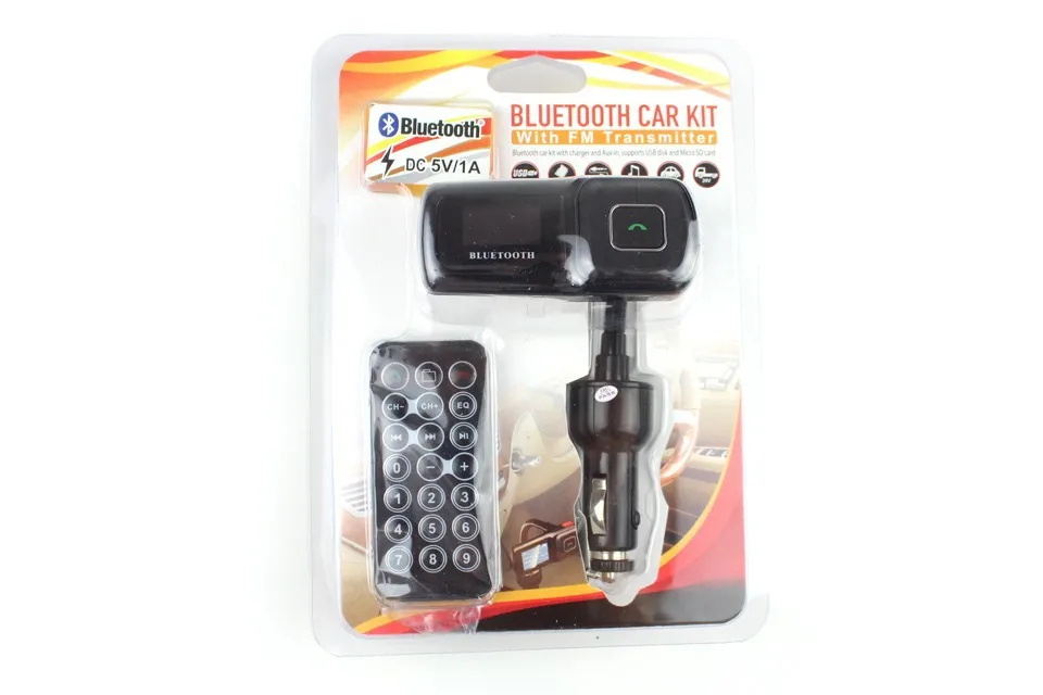Универсальный Hands Free Bluetooth Car Kit MP3 плеер fm-передатчик BT63 без Батарея громкой связи пульт дистанционного управления звонки Hands