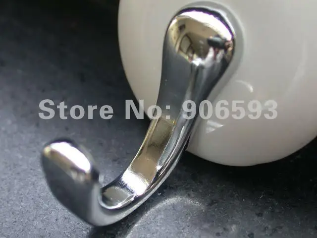 10pcs lot free shipping milk white porcelain 3M sticky hook\bathroom hook\coat hook