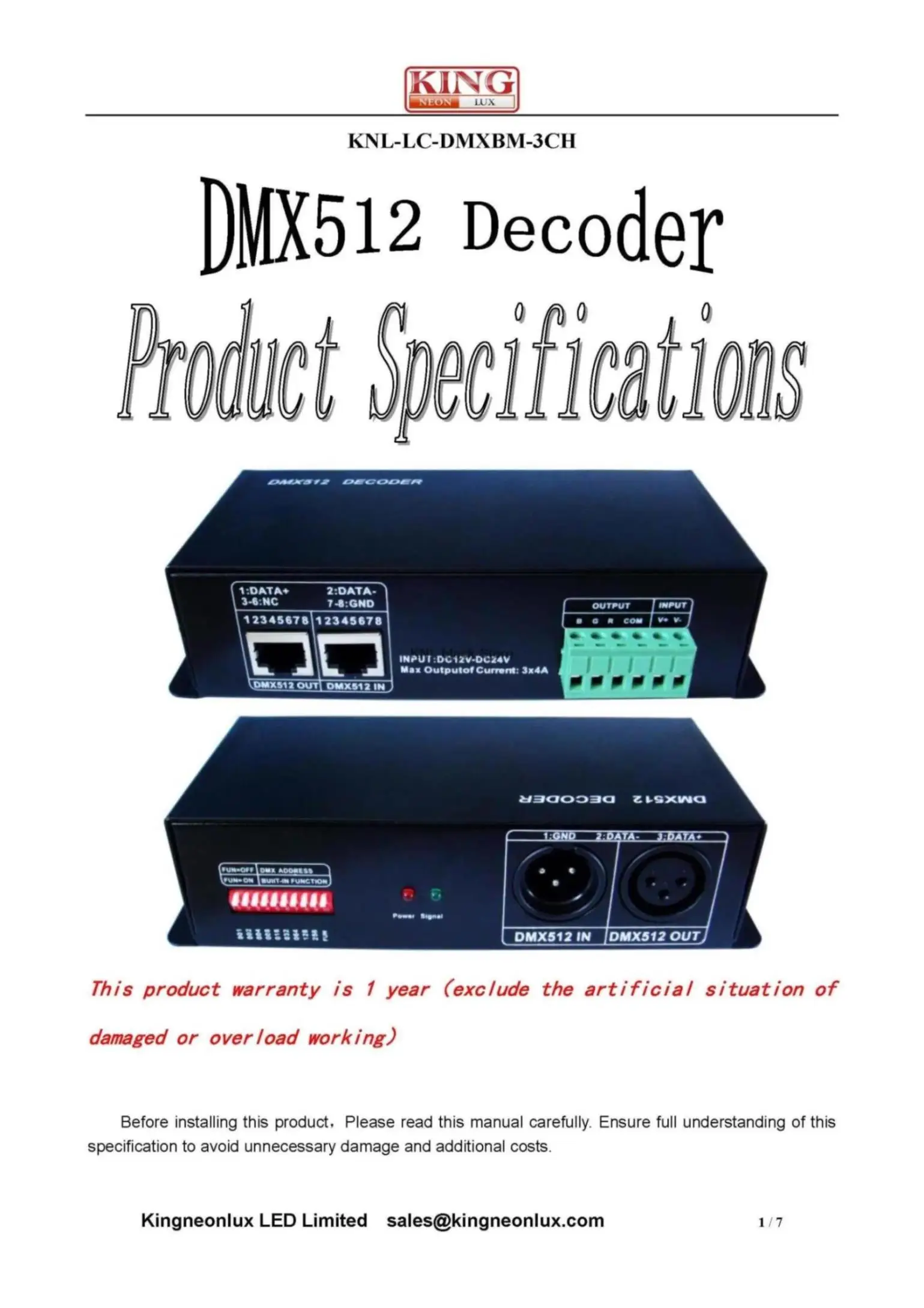 Светодиодный DMX512 декодер, DMX512 сигнала RGB светодиодный контроллер, DC12-24V 4A* 3 канала