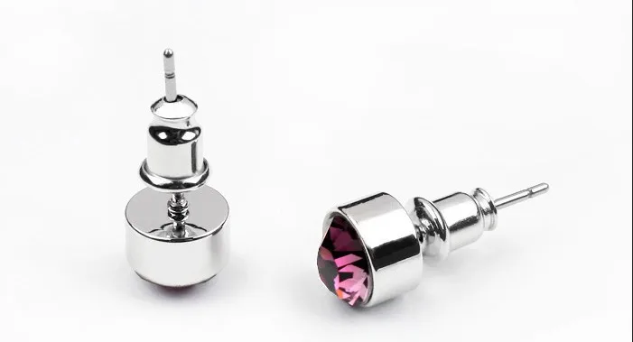 BeBella 7 мм круглые серьги-гвоздики с кристаллами для женщин кристаллы от Swarovski простой дизайн модные ювелирные изделия-гвоздики цветов