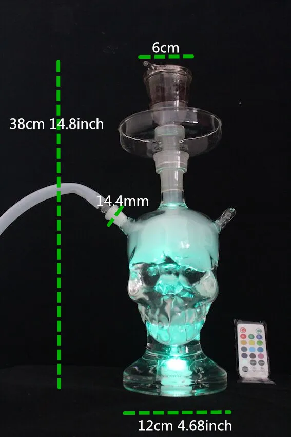 Top Brand Lovely Skull Head Hookah Small Shisha Glass Healthy Smoking