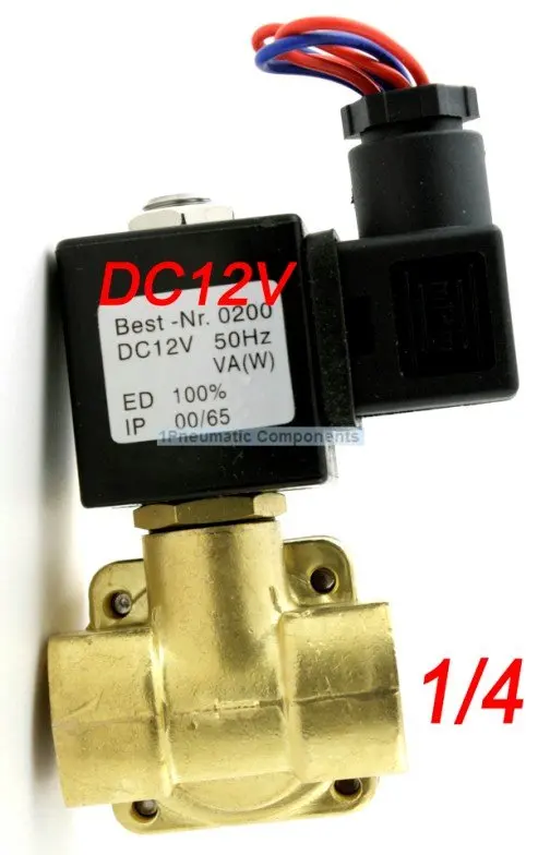 Высокое качество 1/4 ''230 PSI Электрический электромагнитный клапан 12-VDC нормально закрытый мембранный клапан 0927000