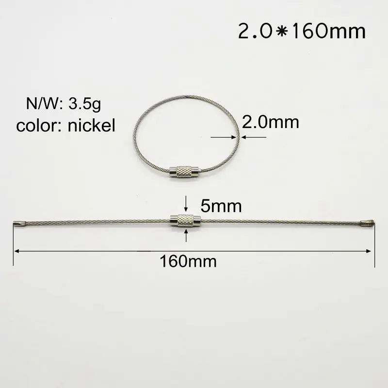 Red Outdoor Camping Multifunctional Steel Wire Rope Ring/Wire Key Chain manufacturer direct nickel plating hanging ring - Color: Red