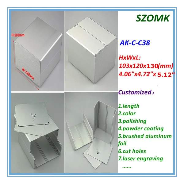 10 шт. в партии SZOMK экструзии по индивидуальным Размерам алюминий Enclosure103 * 120*130 мм 4,06*4,72*5,12 дюймов анодирование корпус