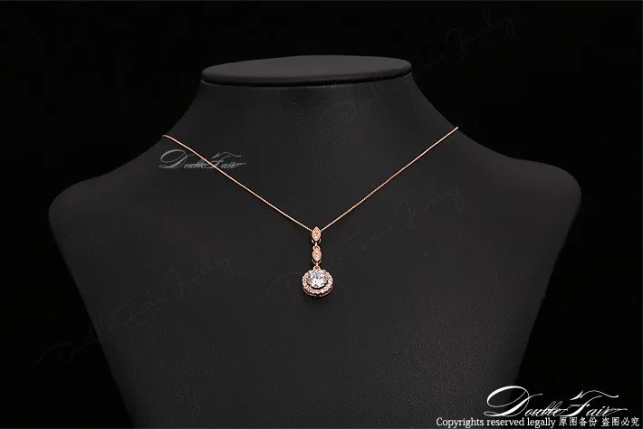 Нового урожая cz алмаз микро пролоёить 18k розовое золото/серебро покрытие ожерелье образный подвесками crystal свадебные украшения для женщин dfn428-m кулон подвески кулоны подвеска колье ожерелье цепочка цепочки
