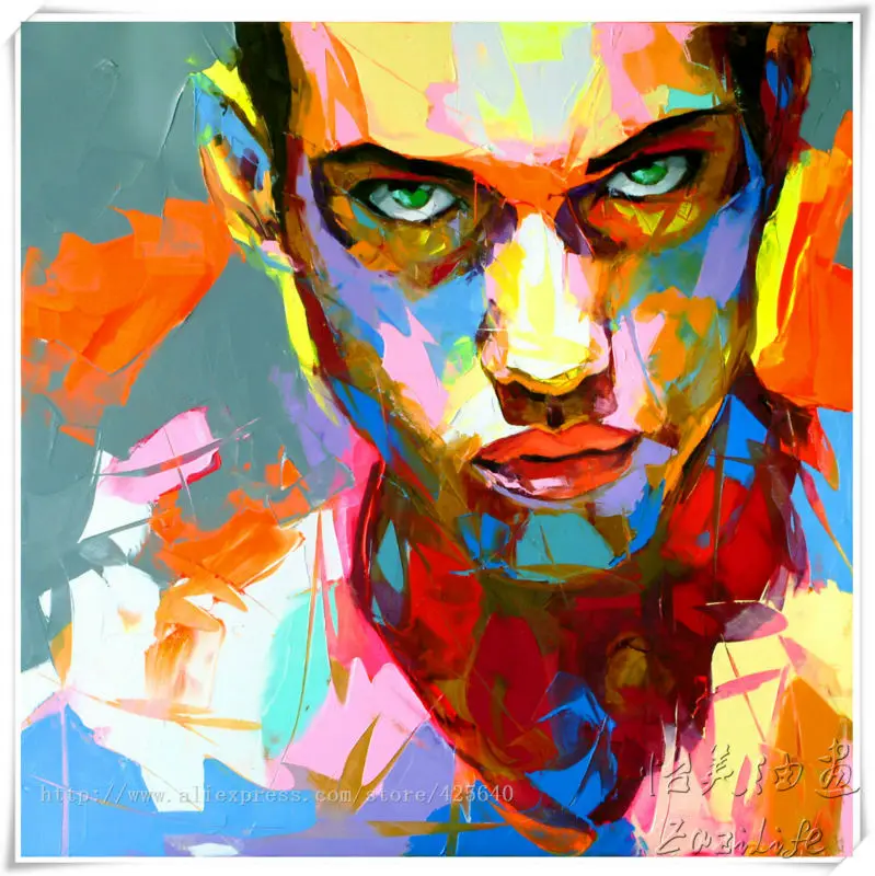 Франсуаза Nielly холст портретной живописи мастихином лицо картина маслом Impasto рисунок wall art картинки для гостиной