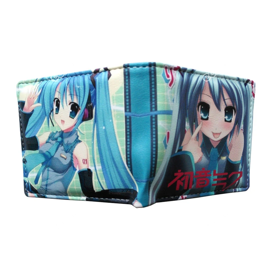 Цветной печати PU короткий кошелек японского ACG VOCALOID 2 Hatsune Miku тип A