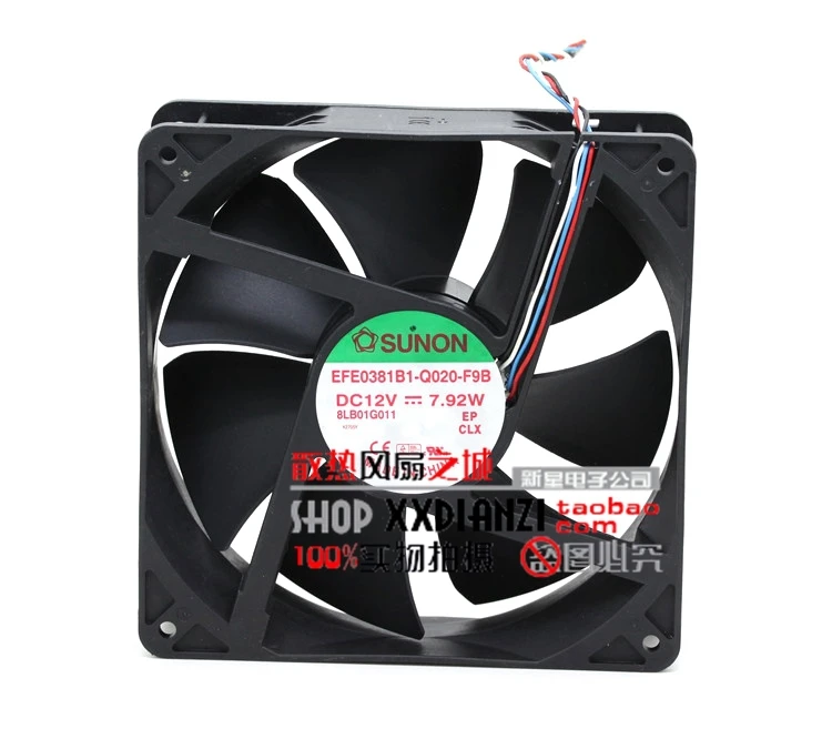 SUNON efe0381b1-q020-f9b 12 В 14 см 140 мм 7.92 Вт преобразователь ШИМ Сервер вентилятор охлаждения