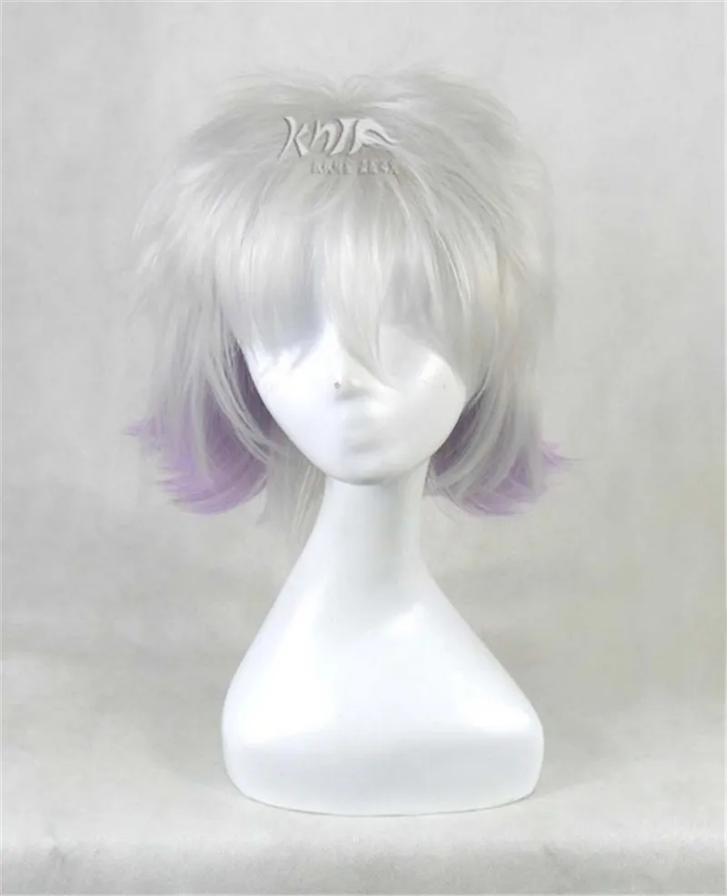 

Top quality cosplay wig KARNEVAL black and purple Short straight hair Japanese anime characters Wig black carnival HARAJUKU