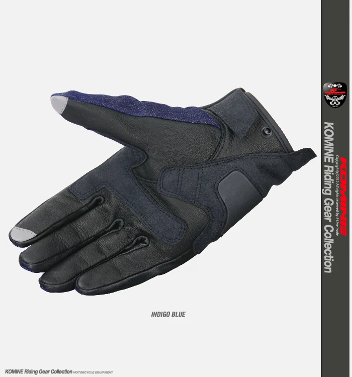 KOMINE GK-118 Protect Gloves DENIM (Indigo Blue) 3