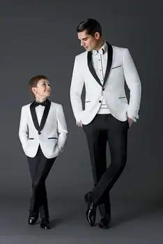 

Hot Selling Fashion Men Suits Tailor-Made High Quality Terno Masculino White One Button (Jacket+Pant+Bowtie) Formal Tuxedos