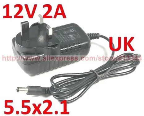 DHL Бесплатная доставка 500 шт./лот AC 100-240 В к DC 12 В 2A Великобритания подключите AC/DC питание адаптер для Светодиодные полосы огни