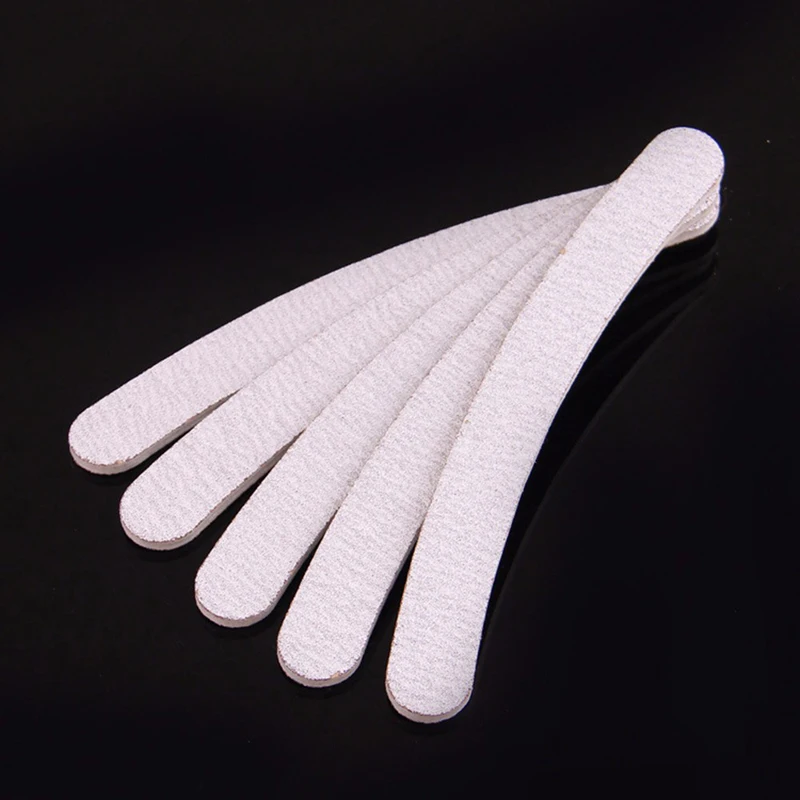 10Pcs Curve Grey Nail Files Buffer Salon Professional Nails File Sand Paper Double Side Buffing File Nail Art Manicure Tools