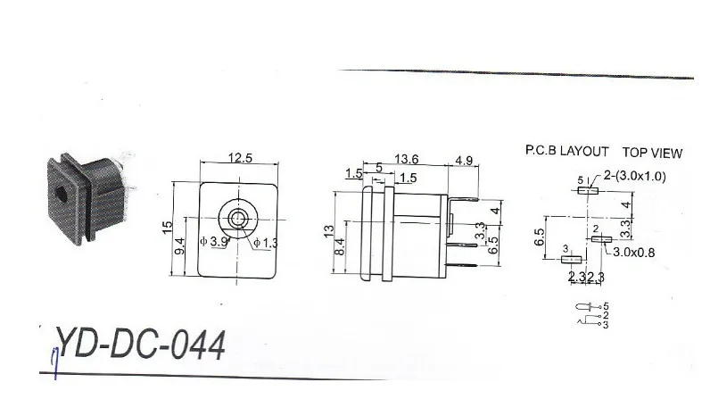 5.5-2.1 мм квадратный DC разъем питания разъемы