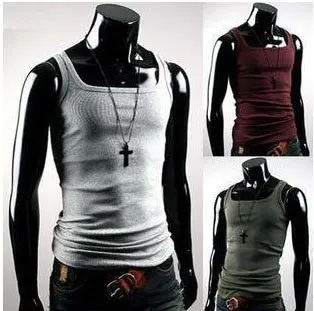 Хлопковый мужской жилет* черный зеленый серый белый коричневый M L XL