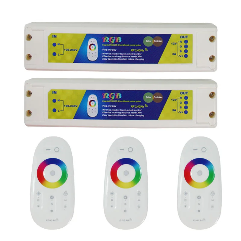 2.4 ГГц СИД РФ RGB сенсорный контроллер, AC100-240V вход, 12 В* 3A* 3 выходной канал