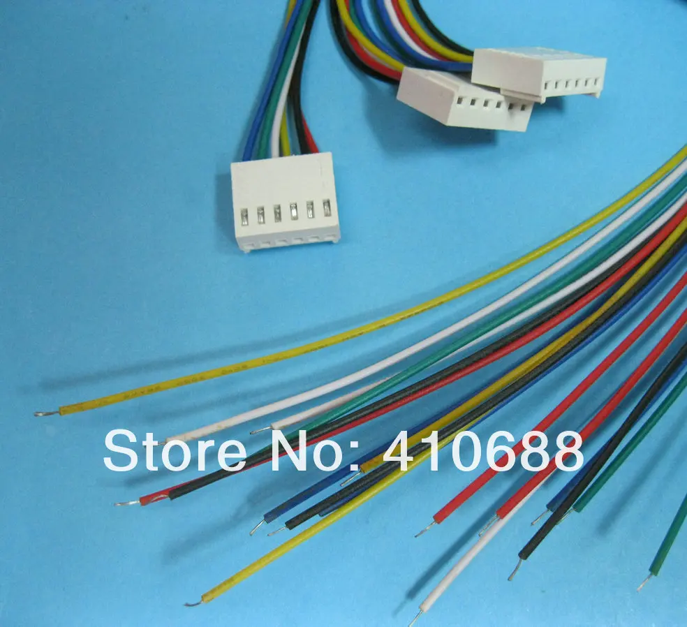 1000 шт. 2510 шаг 2,54 мм 6 Pin Гнездовой разъем с 26AWG 300 мм приводит кабель