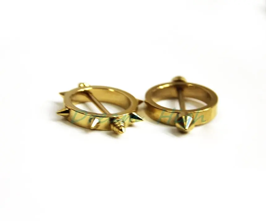 Новое поступление, Золотое кольцо для соска в форме штанги, популярное титановое кольцо для соска, хирургическая сталь, 12 шт./партия