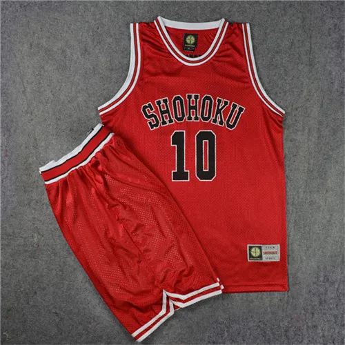 Ainiel Slam Dunk Джерси бренда Shohoku мужчины Мяч Косплей Костюм Hanamichi Sakuragi Kaede Rukawa Mitsui Hisashi Джерси - Цвет: Red Top and Shorts